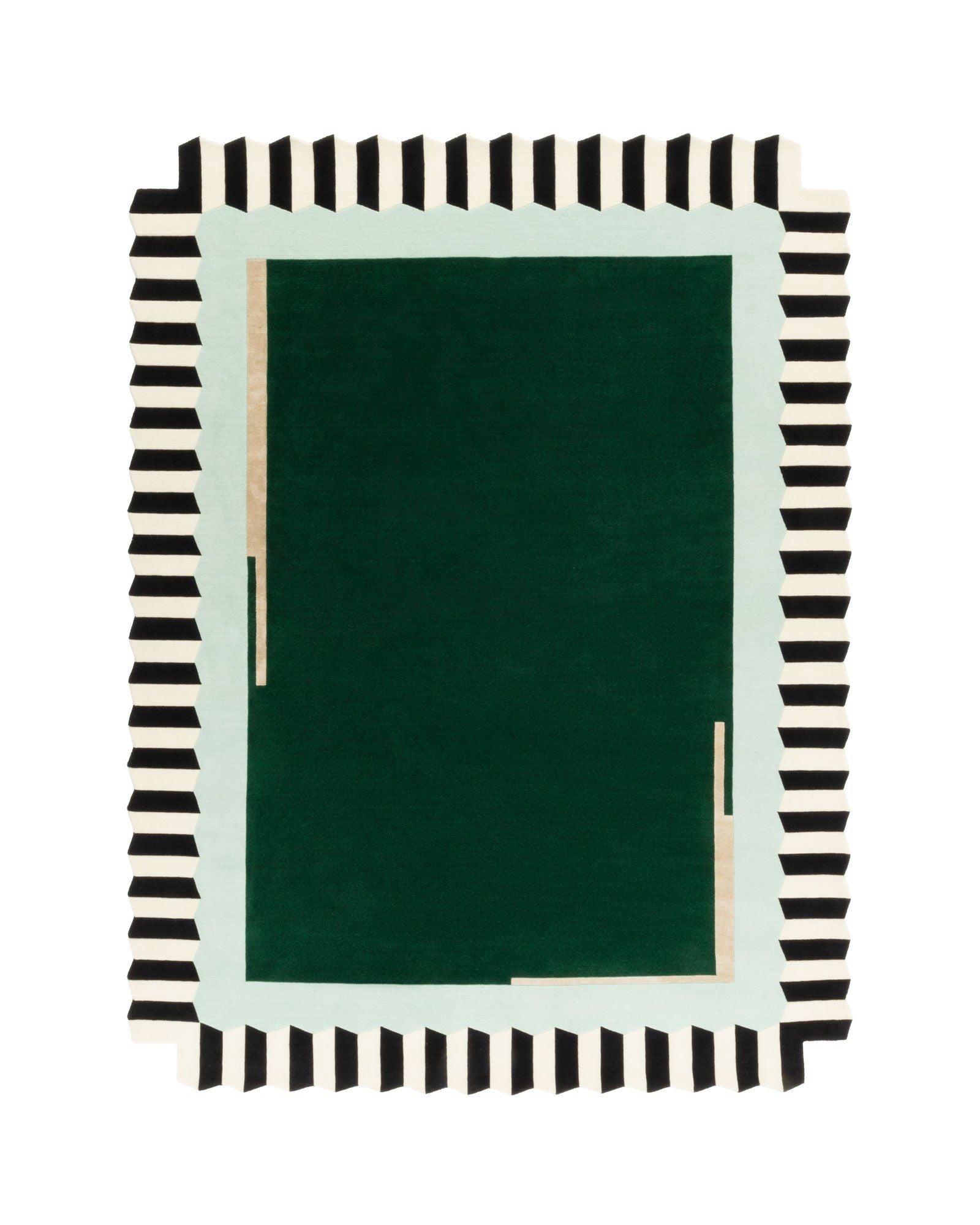 CUSTOM - Dantelle Hexagon - Classic Vert, 210 x 290 cm Size, Hand Tufted New Zealand Wool Area Rug