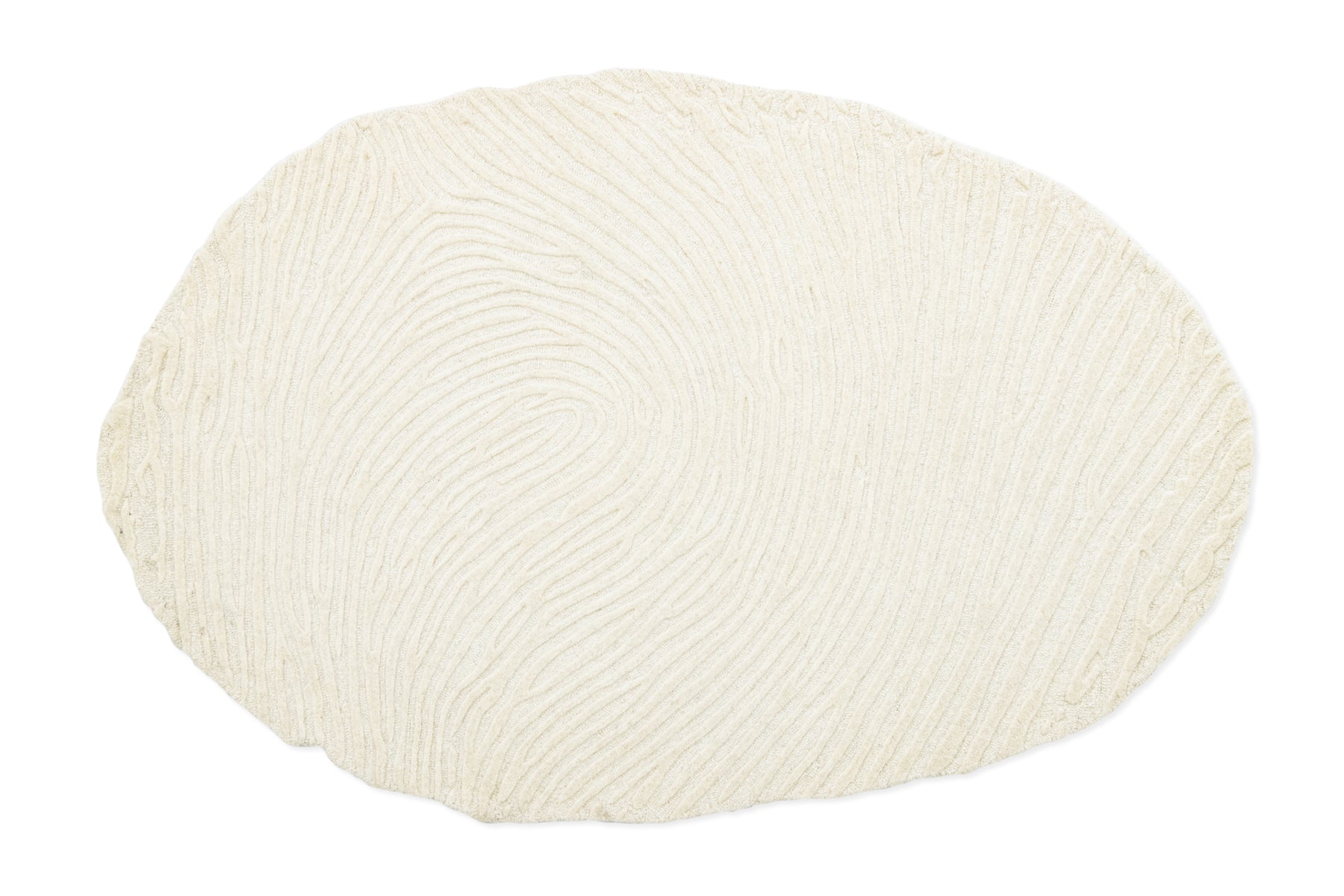 Pile height of ivory hand tufted wool rug | Beyond Rugs USA