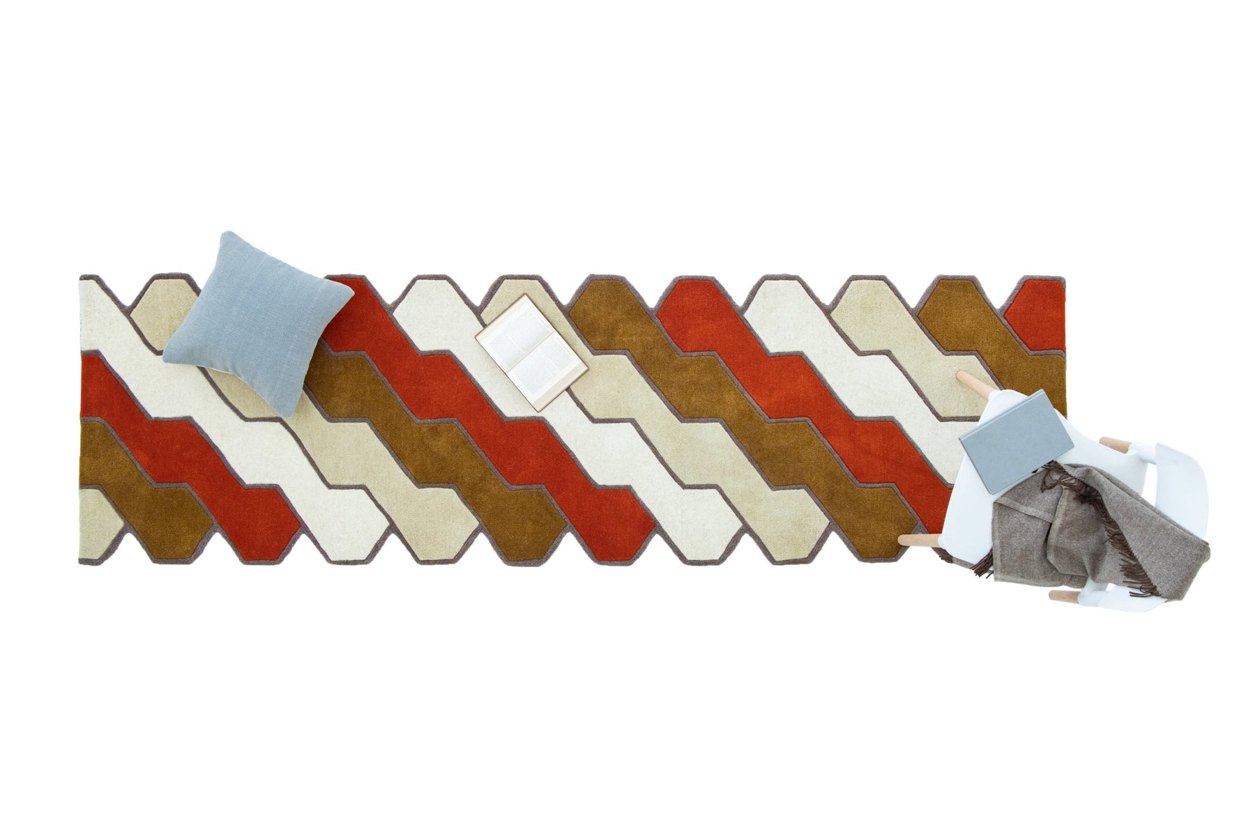 Chair on multicolor irregular rope patterned rug | Beyond Rugs USA