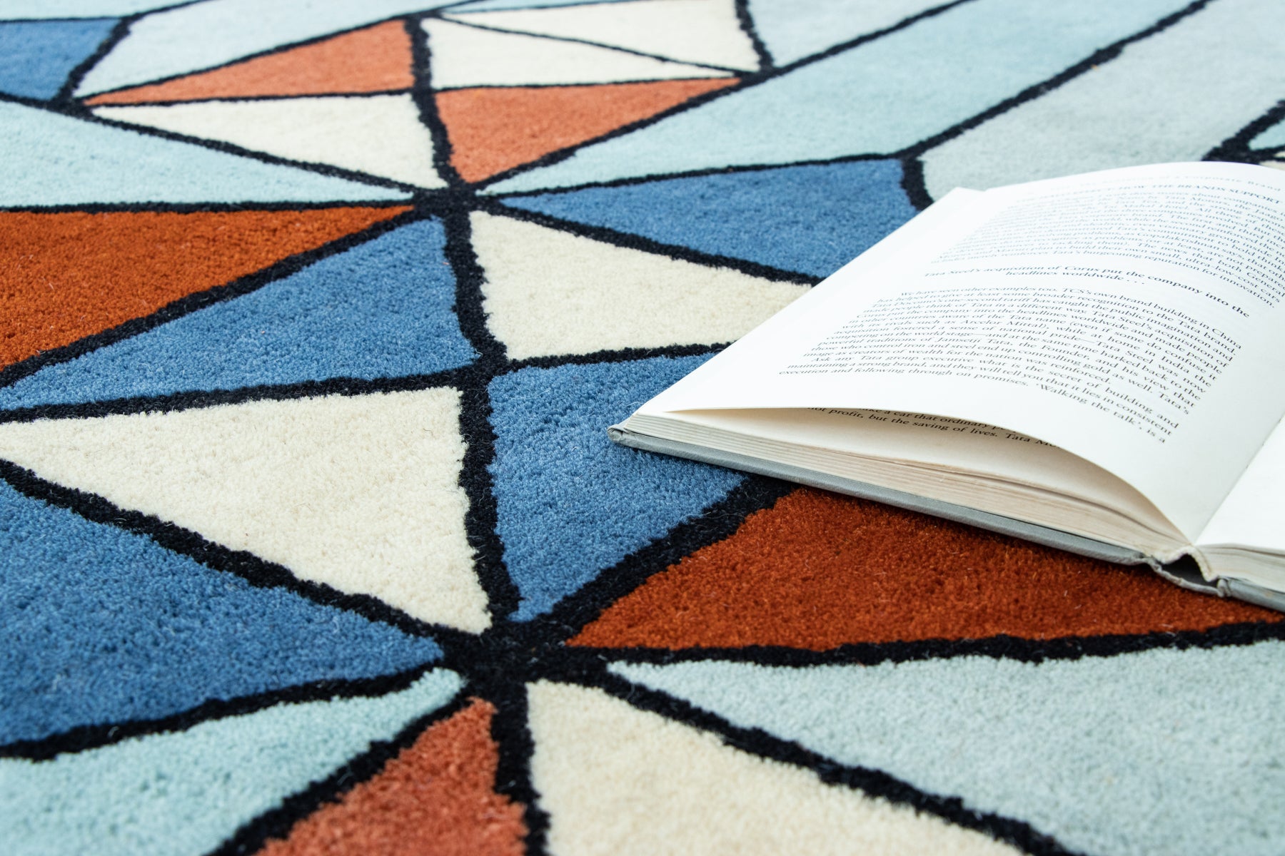Contemporary hand tufted carpet with bold geometric stripe design | Beyond Rugs