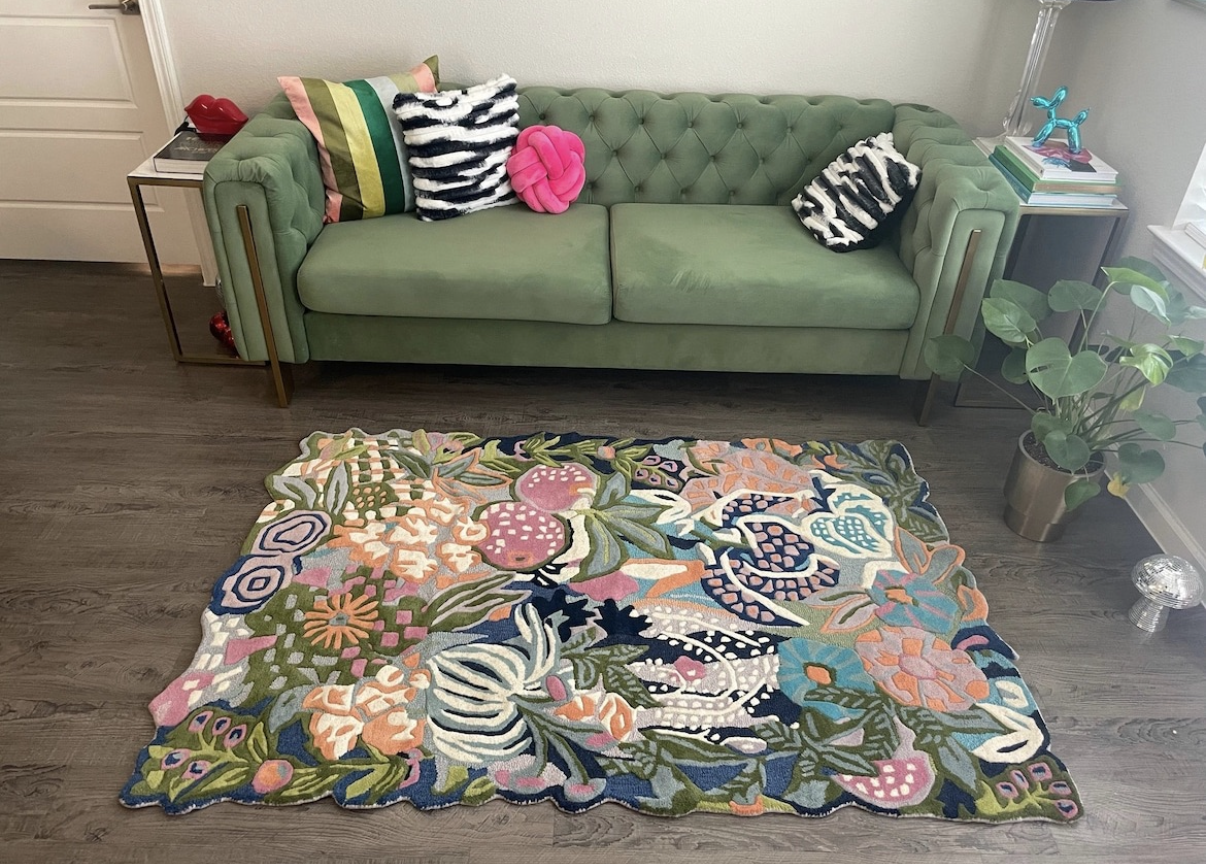 Custom - Fleur, 7.5 x 7.5 Ft, Rectangular Shape With Irregular Edges, Hand Tufted Wool Area Rug