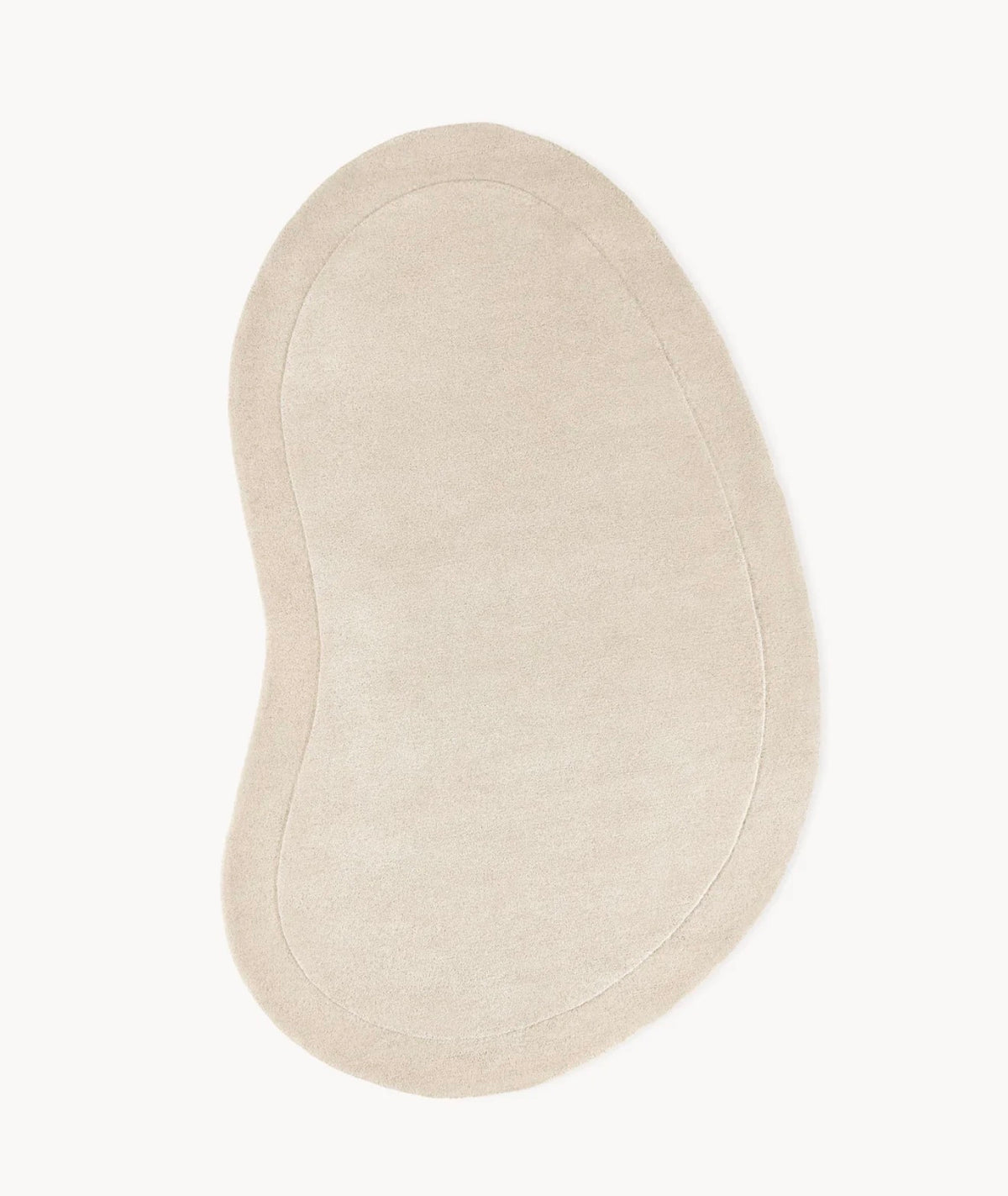 CUSTOM - Kidney Bean, Ivory, 181 x 284 cm Size, Hand Tufted NZ Wool Area Rug, 15 mm Pile Height