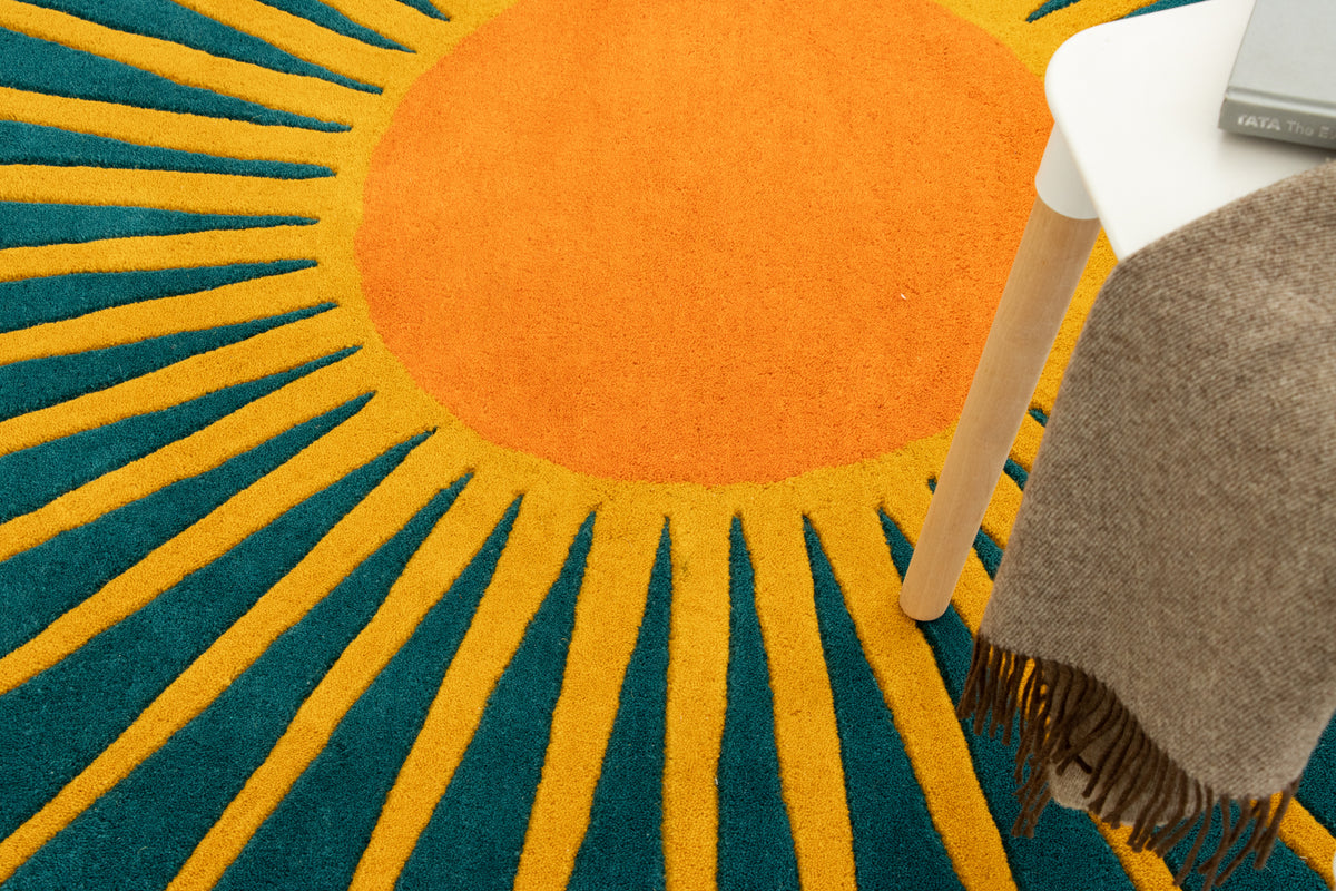 Vaserely Sun Rug | Artistic Bold Handmade Rug USA | Beyond Rugs