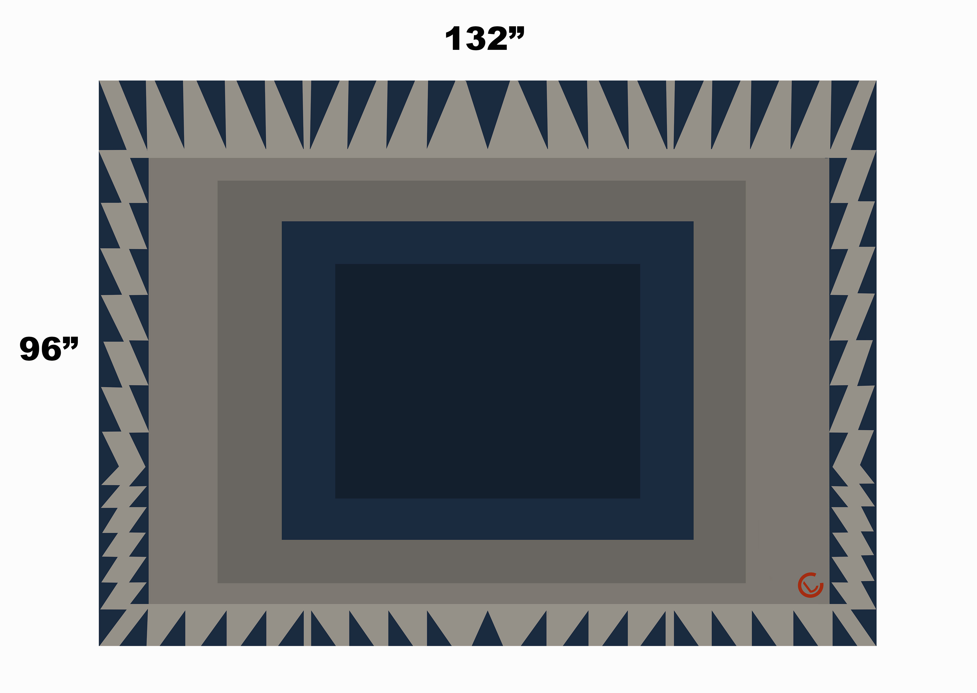 Custom Rug - Early Frost, Cumulus Cloud, Sweatshirt Gray, Bijou Blue, Crown Blue, Pureed Pumpkin