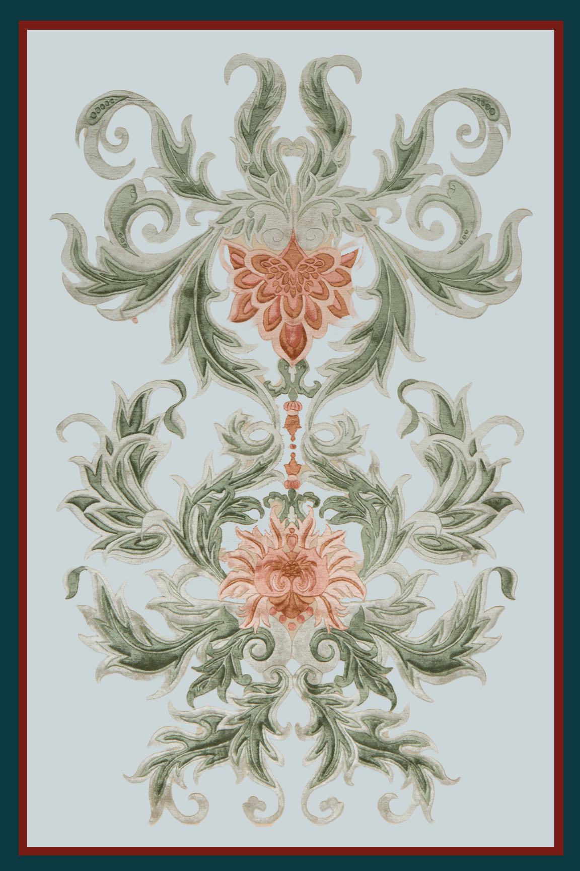 CUSTOM: Verona Bloom - 6x8 Ft (Background - #e9f0f0)