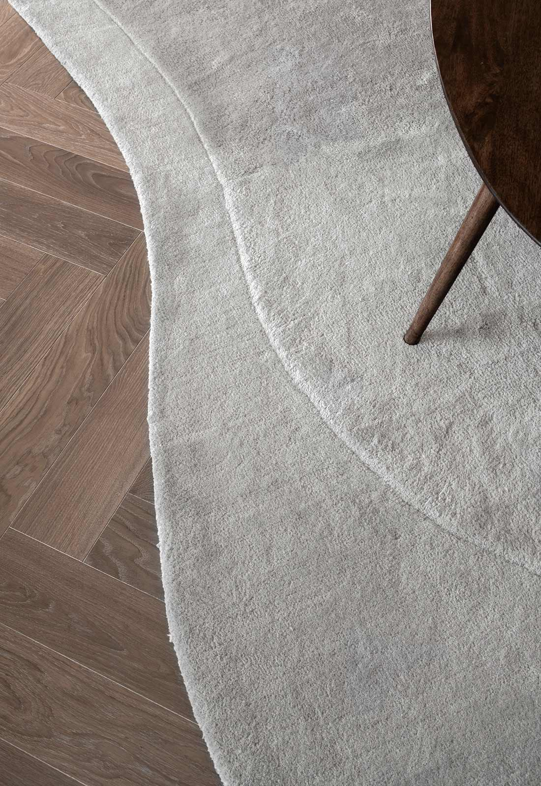 CUSTOM - Kidney Bean, Ivory, 181 x 284 cm Size, Hand Tufted NZ Wool Area Rug, 15 mm Pile Height