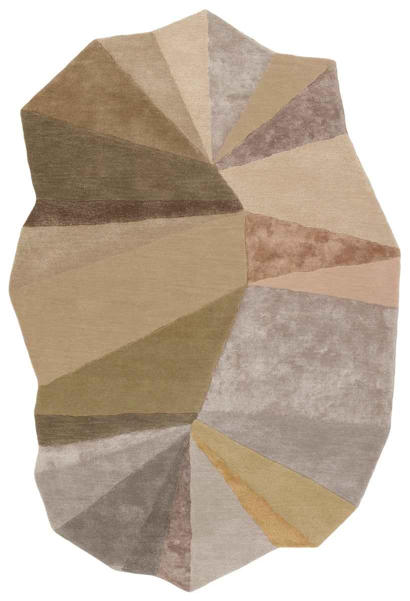 CUSTOM - Iconic Sabha Tan/Green, 350 x 230 cm Size, Hand Tufted New Zealand Wool & Viscose Area Rug